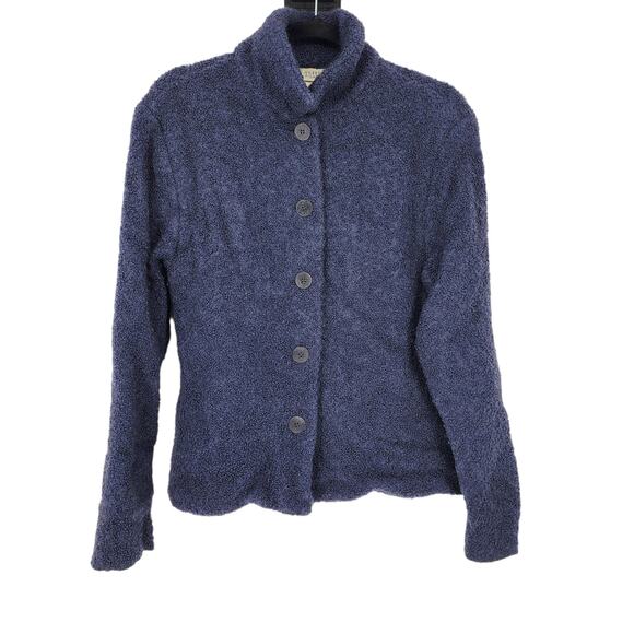 Eileen Fisher Vintage Blue Long Sleeve Boiled Wool Sweater Size Medium - Picture 1 of 4